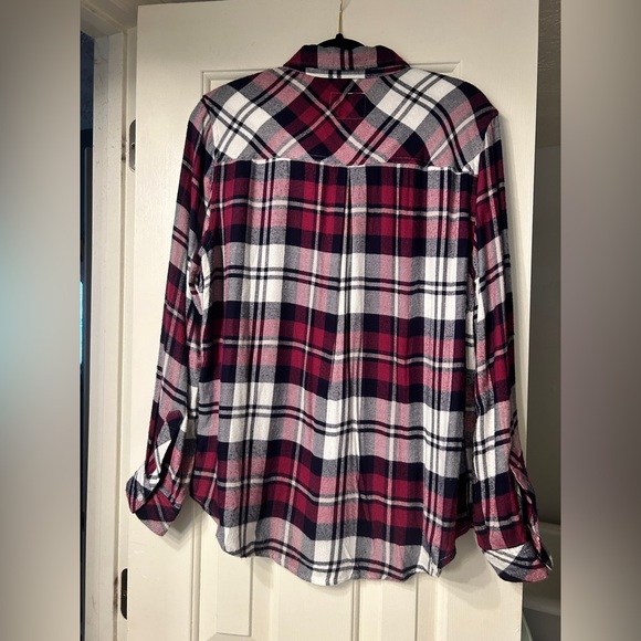 Rails Hunter Plaid Long Sleeve Shirt White Navy L - Picture 8 of 10